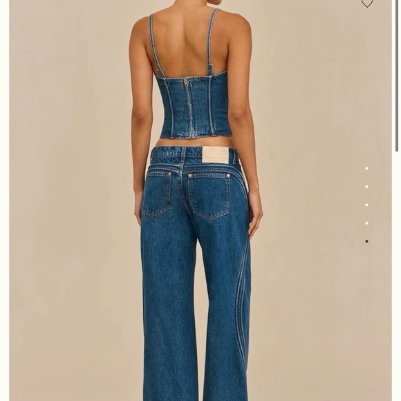 NWT Cult Gaia CHIYA Denim Top 2 - Picture 4 of 10